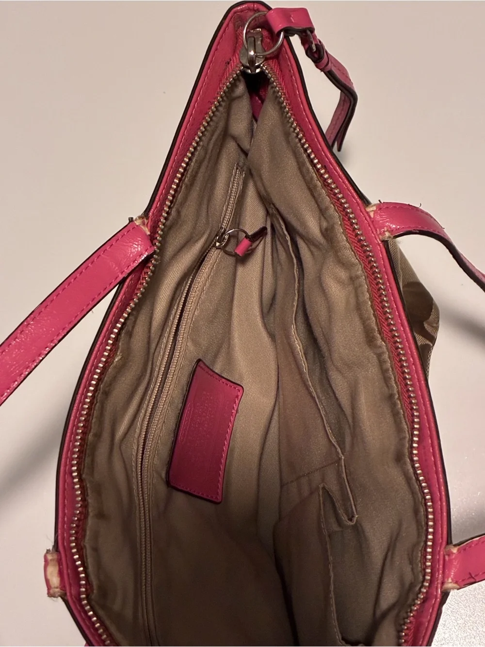 2013 Coach Handbag F21950 - Pink & Brown Vintage Bag